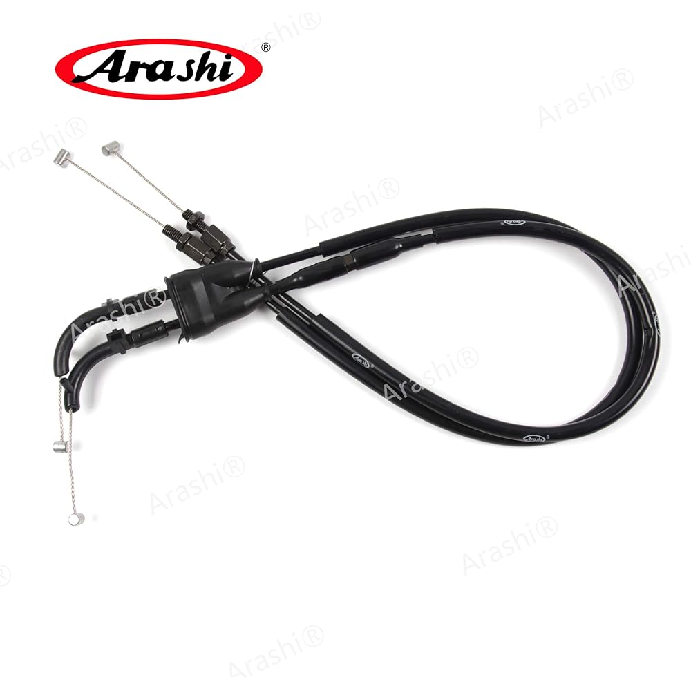 Arashi Throttle Cable and Clutch Cable Fits Yamaha YZFR6 YZF-R6 YZF R6 2006-2012 Motorcycle Replacement Accessories Black