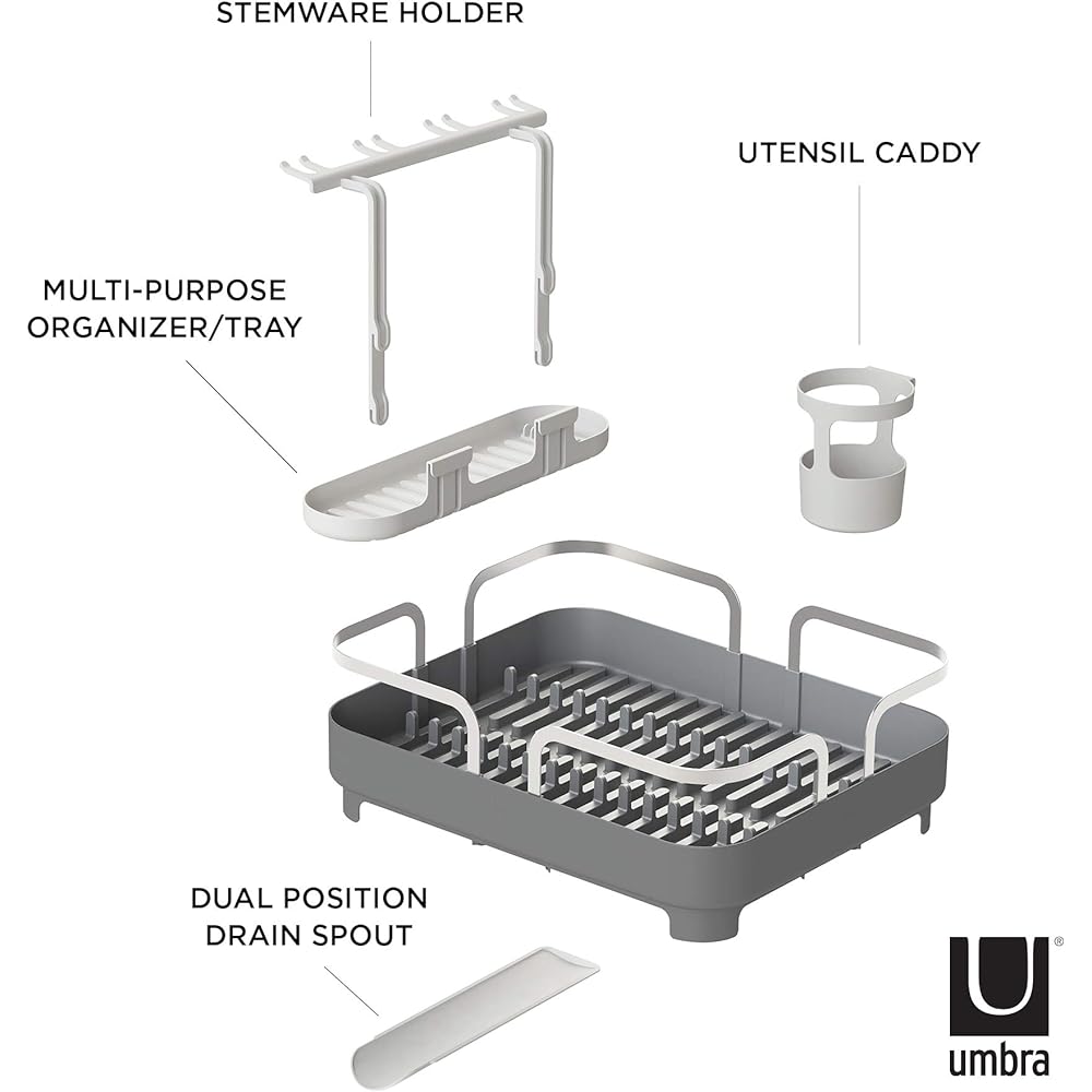 umbra drainer basket drainer rack tableware drainer dish rack charcoal holster 21008163149