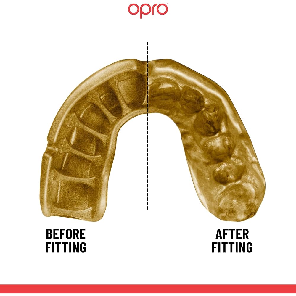 OPRO Mouthguard [Self-Fit/Gold Level] Sports Mouthpiece Made in England [Official Store] (For Children/Black & Gold)