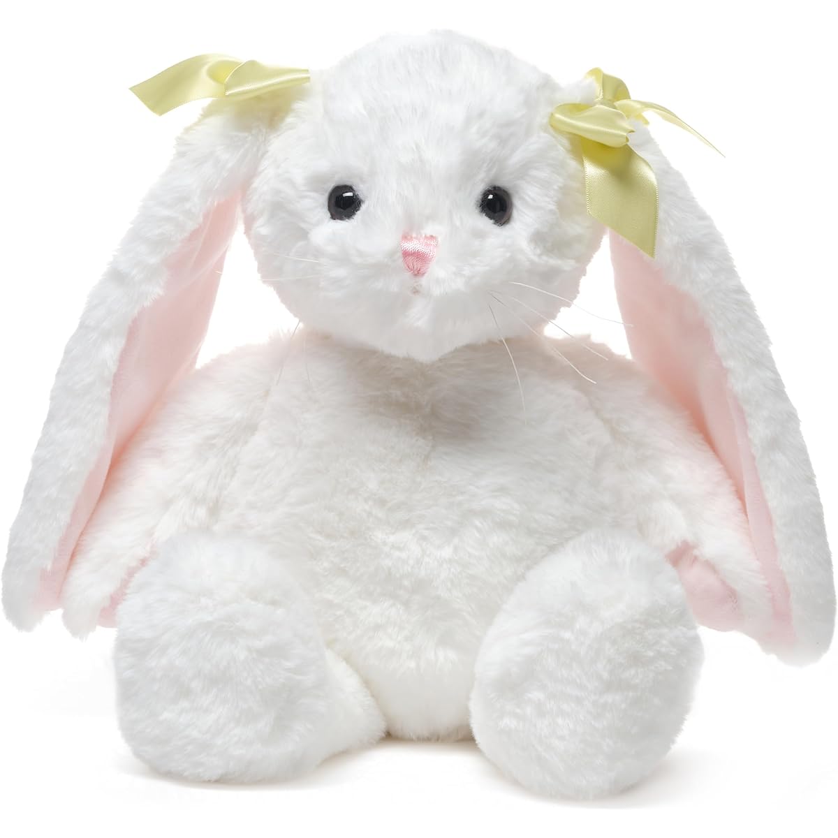 Bearington Stuffed Bunny with White Plush Fur, Premium Fill, Satin Year Bow, Perfect Spring/Easter/Birthday Gift for Kids of All Ages, 14" (Lily)