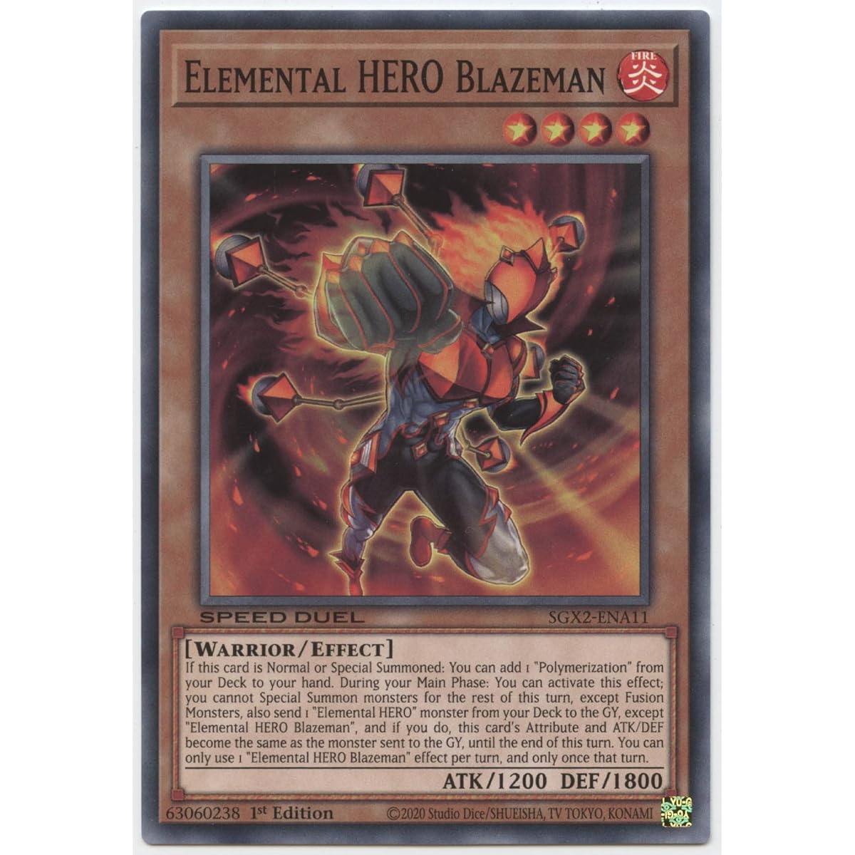 Elemental Hero Blazeman SGX2-ENA11 Common First Edition