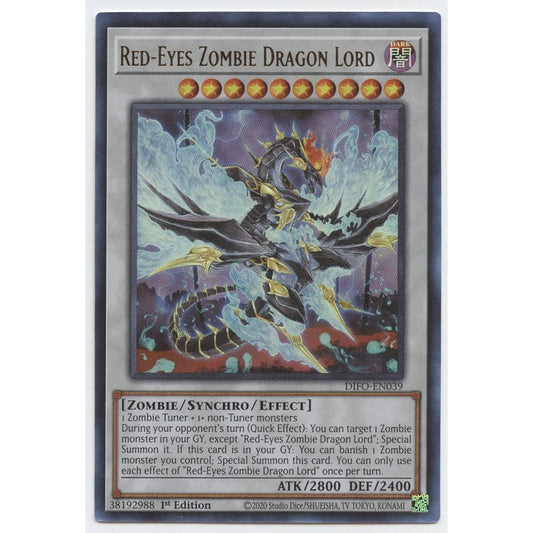 Red-Eyes Zombie Dragon Lord - DIFO-EN039 - Ultra Rare - 1st Edition