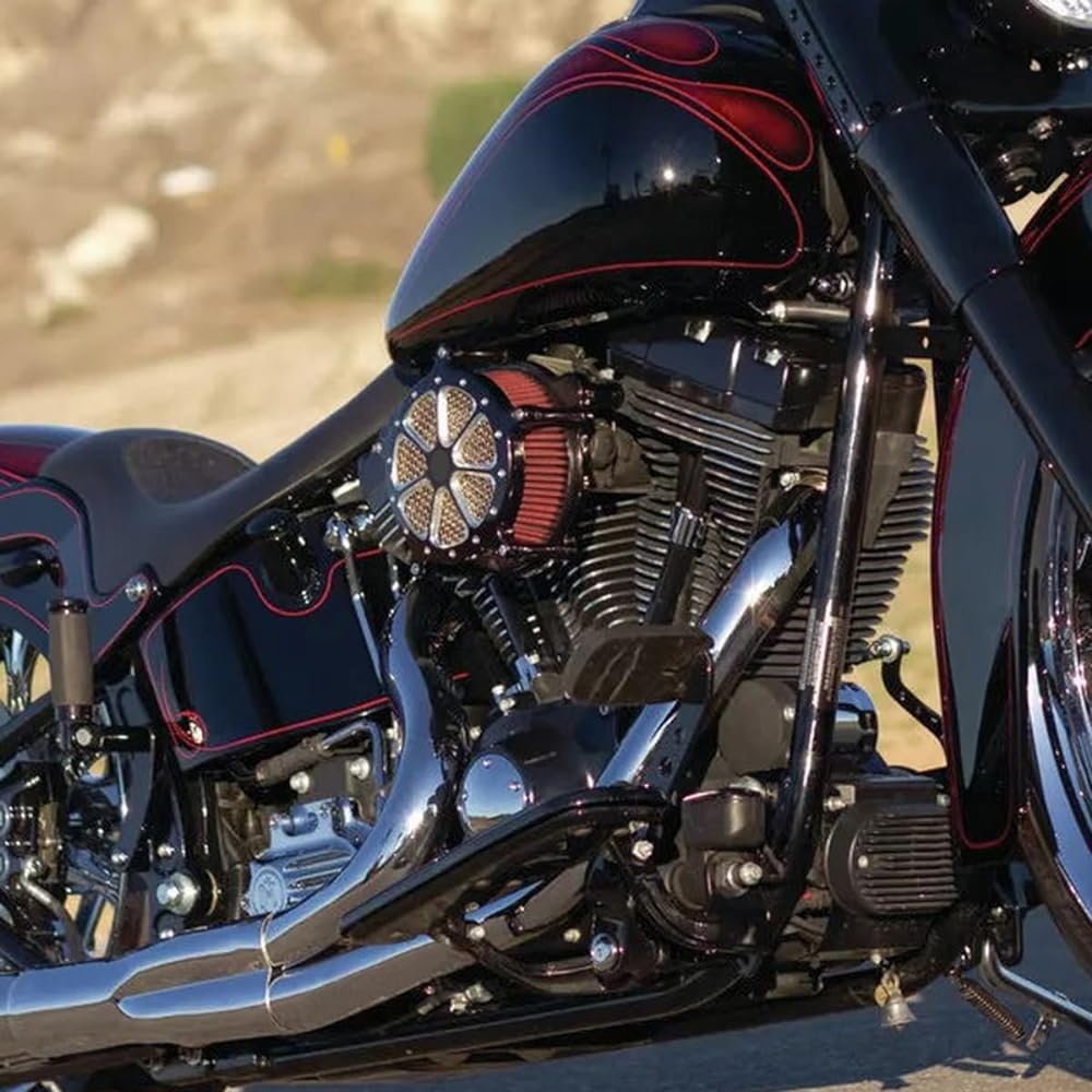 Black CNC Air Cleaner Intake Filter System for Harley Softail Touring Dyna 01-07 Parts