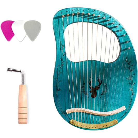 WowZza Lyre16 String Wooden Lyre Resonant Box Strings