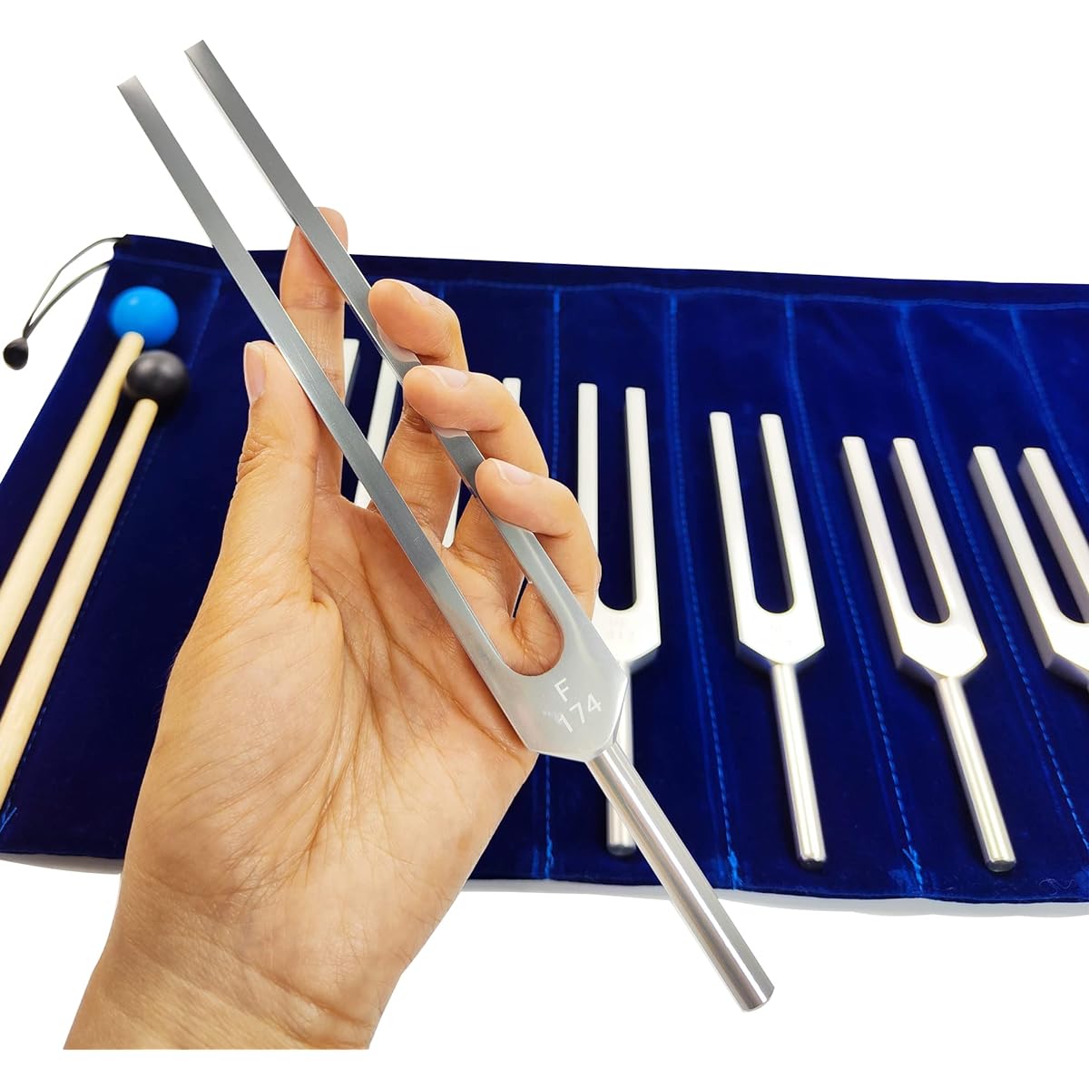 Solfeggio Tuning Folk Set Chakra Healing Sound Therapy Tuning Fork Frequency 528hz Medical Meditation Folk Tool (174 Hz, 285 Hz, 396 Hz, 417 Hz, 528 Hz, 639 Hz, 741 Hz, 852 Hz, 963 Hz)
