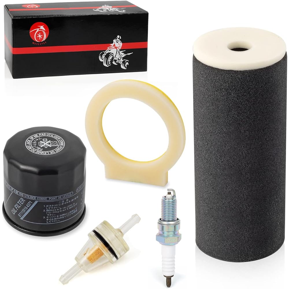 Air Filter Foam & Oil Filter Spark Plug Compatible with Yamaha Grizzly 660 2002 2003 2004 2005 2006 2007 2008 1UY-14451-00-00