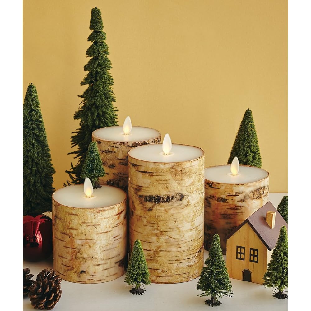 Kameyama Candle House Luminara Birch Pillar 3.5×4 LUMINARA Realistic LED Candle