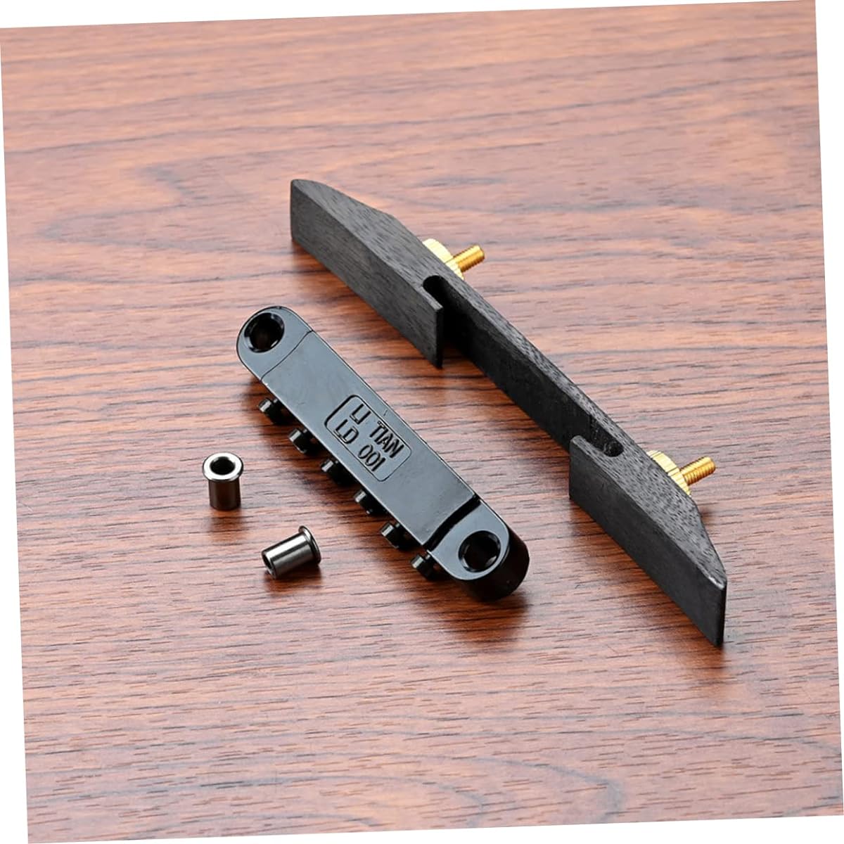 VICASKY Guitar Parts 5pcs 6 Bridge Bass Parts Saddle Bridge Strain Plate Bridge Back Bridge Adjustable Bridge Guitar Wood Scroll Wheel Guitar Tone