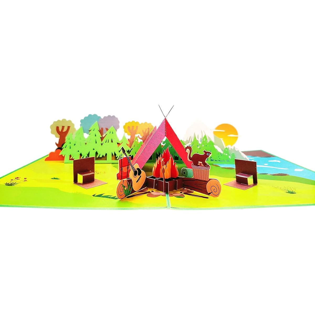 iGifts And Cards I Love Camping 3D Pop Up Greeting Card - Back To Outdoor Nature Birthday Gift, Great Retirement Adventure Present, Happy Family, Fishing Trip, Cool Campfire Theme