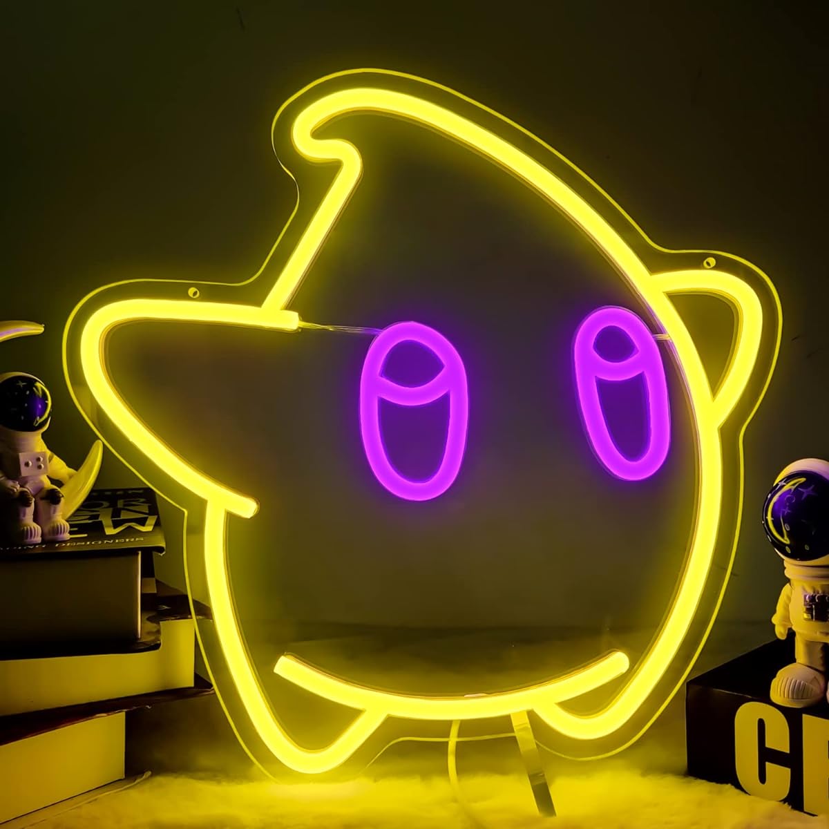Luma Star Neon Sign from Game Neon Sign Dimmable LED Neon Light for Kids Game Room Man Cave Superstar Gaming Wall Decor Birthday Christmas Gift