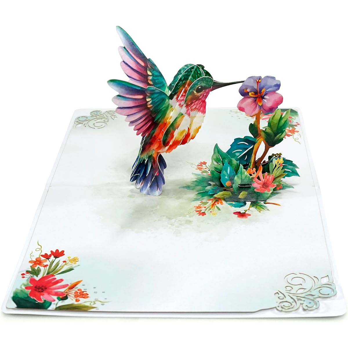 CUTPOPUP Hummingbird Birthday Card Pop-up Mother's Day 3D Pop-up Greeting Card (Hummingbird Purple Flower) 82US1520