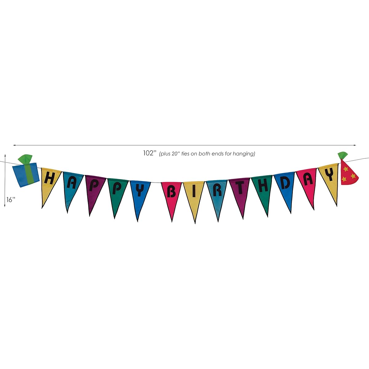 In the Breeze 4948 Happy Birthday Outdoor Pennant String, 102" Wide x 16" High