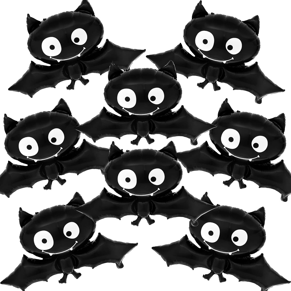 KatchOn Black Halloween Bat Balloons - 35 Inch Pack of 8 | Spooky Halloween Balloons | Halloween Party Decorations | Baby Bat Balloons | Halloween Mylar Balloons | Halloween Birthday Decorations