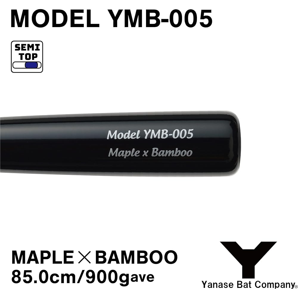 10% OFF Baseball Yanase Hard Wooden Bat Y Bat Training Bat Composite Bat Core Bamboo Hitting Part Maple Semito Black x Reddish Brown 85.0cm/900g Average