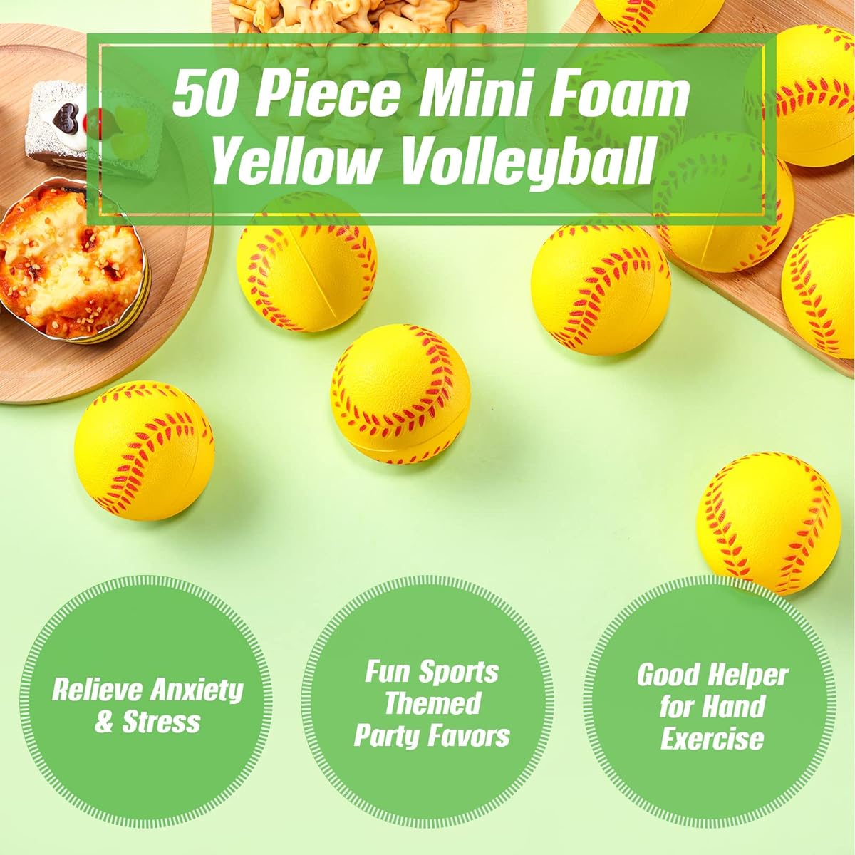 50 Pack Mini Softball Stress Balls 2.5 Inch Foam Yellow Baseball Party Favors Sports Ball Toys with Storage Bag for Adults Teens Stress Relief Gift Bag Fillers School Carnival Rewards Ball Games