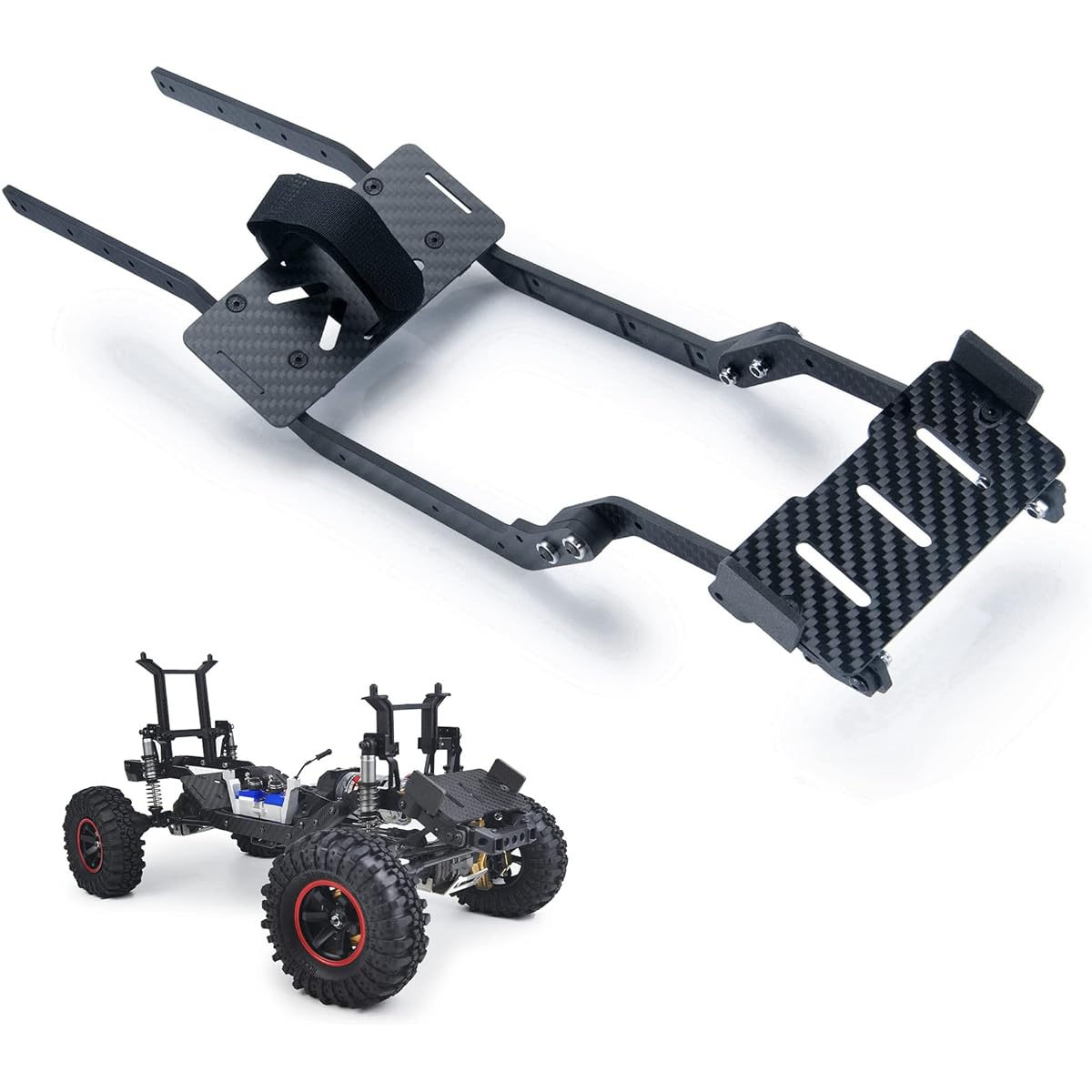 MORLORDY RC Carbon Fiber Frame Rail Set Chassis Rail Kit for TRX4 Upgrade 1/10 Scale RC Crawler Car Accessories