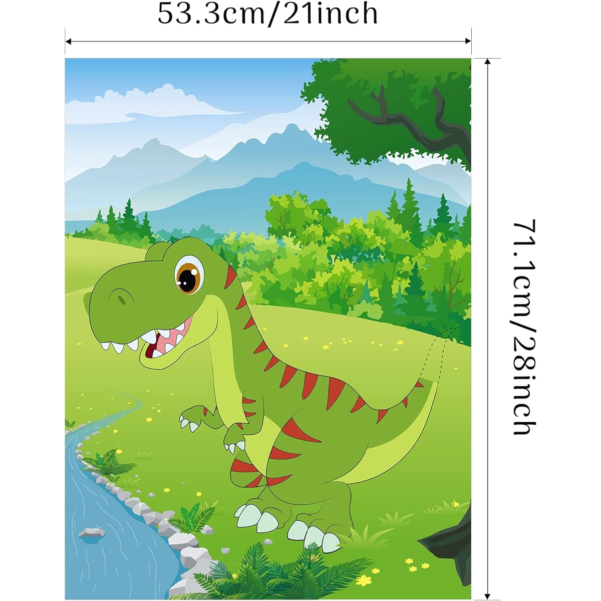 Morcheiong Pin the Tail Dinosaur Party Game with 48 Tails, Dinosaur Party Favors, Kids Birthday Party Supplies, Boys Party Decorations