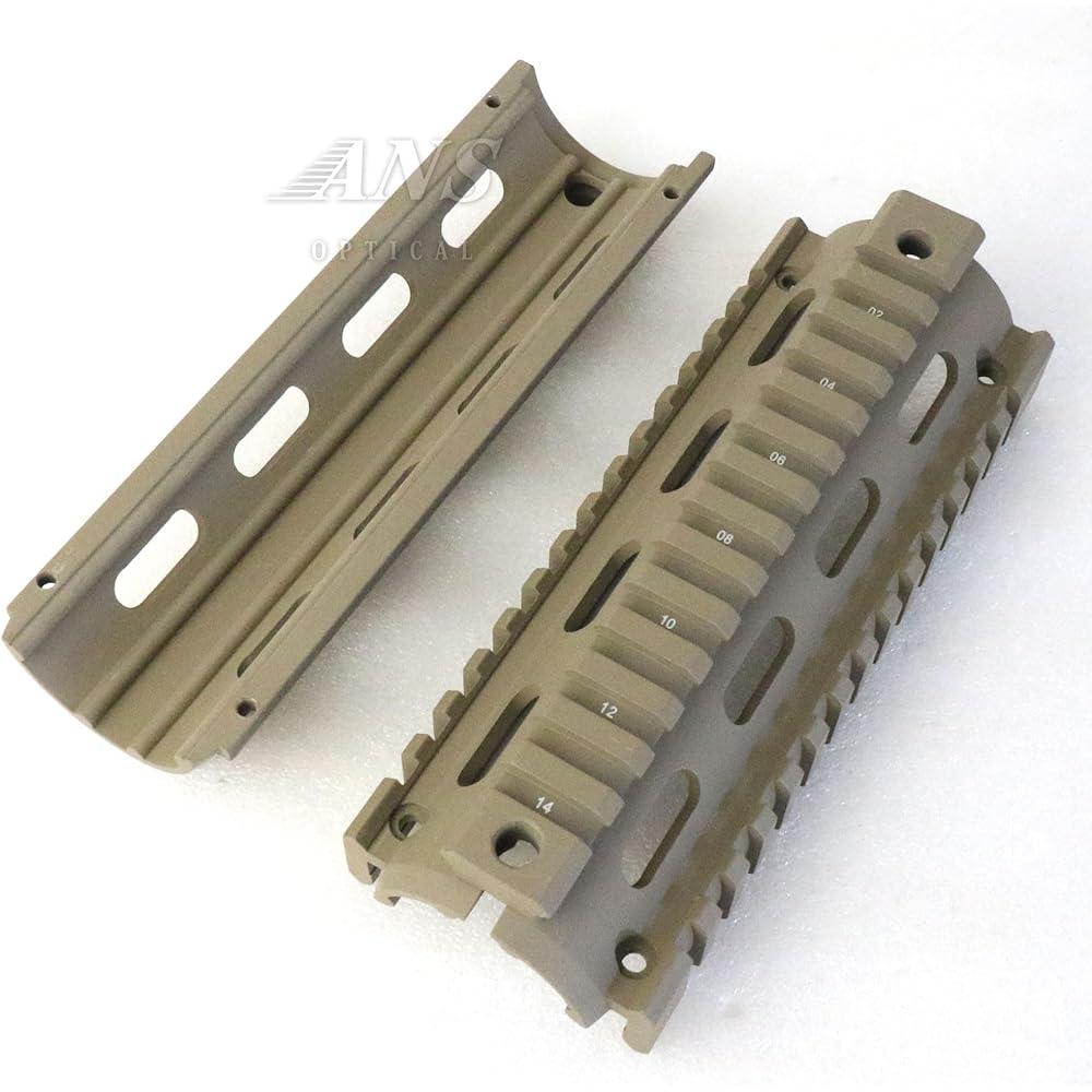 ANS Optical Easy Installation Pro Model Quad Rail System Picatinny Rail RIS Handguard Can be installed on AR-15/M4 etc. DE Tan