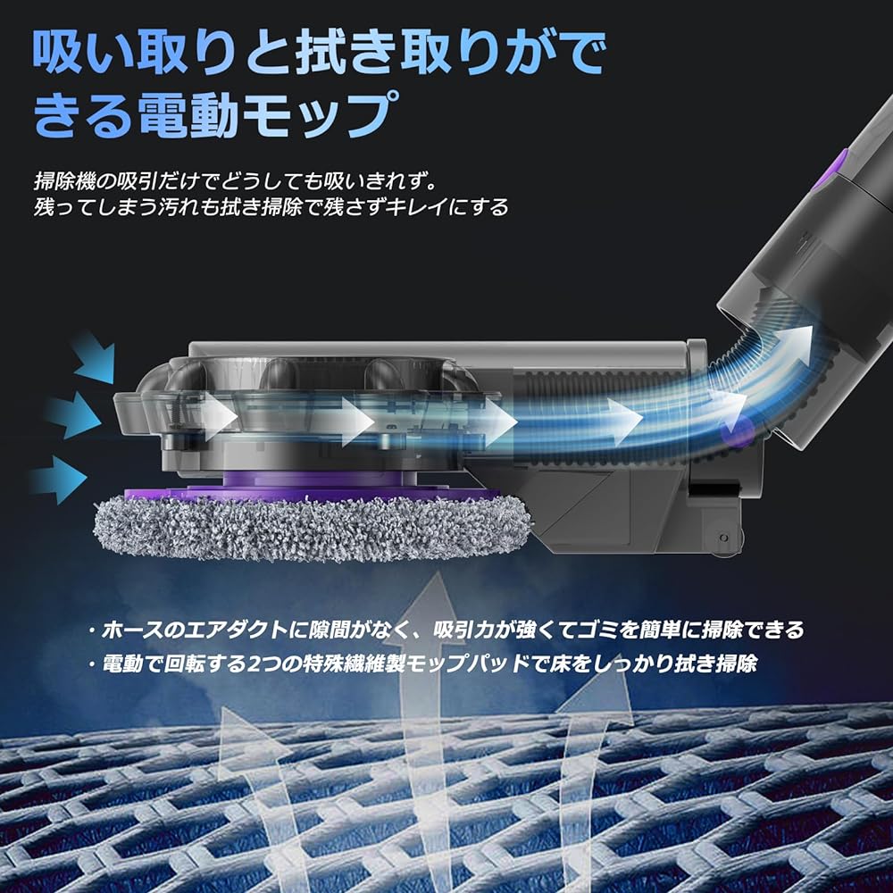 Dyson Vacuum Cleaner V7 V8 V10 V11 V15 Electric Mop [Head Only] Dyson V7 V8 V10 V11 Rotating Mop Cleaner Head Floor Cleaning Floor Mopping Wet Mopping Polishing Waxing Self-Propelled Wet and Dry 5 in 1 Function 6 Mop Pads Compatible Product ( Not compati
