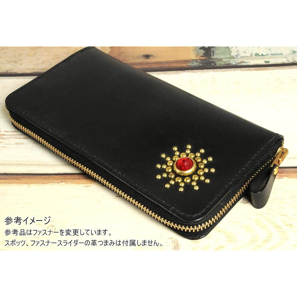 LeatherCraft.jp LC M Round Zipper Long Wallet Kit Saddle Leather Standard Black