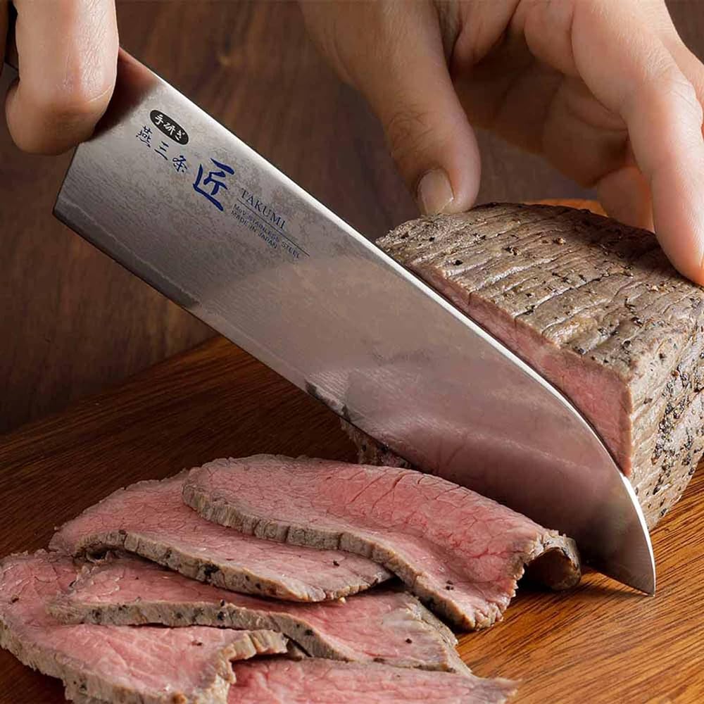 Shimomura Planning Santoku Knife 163mm Tsubame Sanjo Takumi Kasumi Pattern [Made in Japan] Sharp Sharpness Easy to Sharpen Damascus Cutting All-purpose Knife Vegetables Meat Fish Stainless Steel 42977