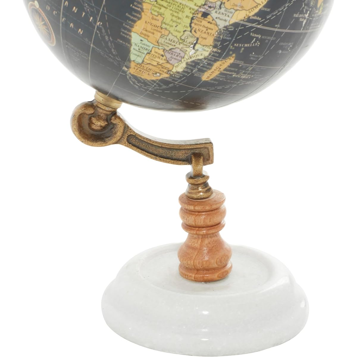[Deco 79] Deco 79 Wood Metal Marble Globe 6W, 11H 94450 [Parallel import goods]