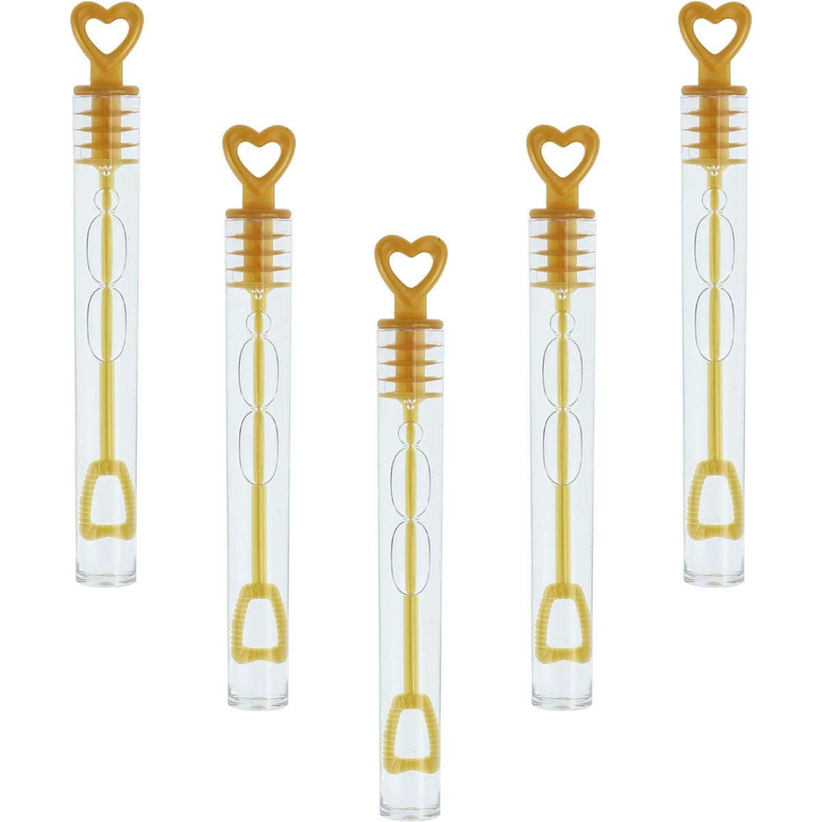 GIFTEXPRESS 4.2" Gold Heart Bubble Wands Party Favors Wedding Supplies for Valentine's Day/Party/Anniversary (96pcs)