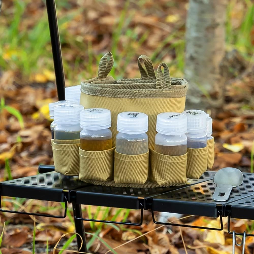 BUNDOK Seasoning Case BD-917 with Bottle Container Spice Kitchen Paper Holder Included