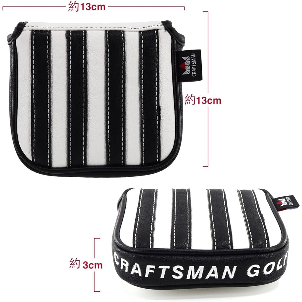 CRAFTSMAN Italian style golf head cover for Juventus fans, made of synthetic leather, vertical stripes, black and white, upgraded
