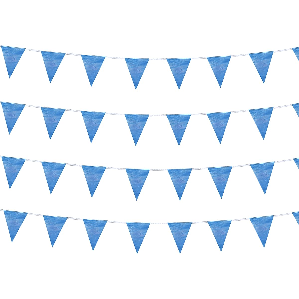 tibijoy 260ft Blue Pennant Banner Flags DIY String Triangle Bunting Polyester Banners for Party Grand Opening Christmas Party Outdoor Decoration 150pcs