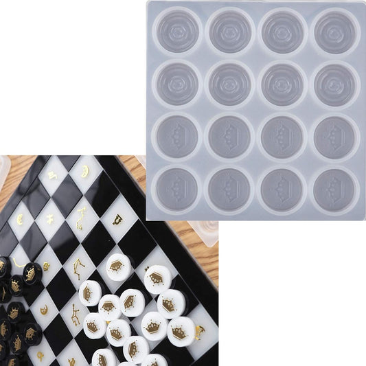 TEEWAL Chess Pieces Silicone Resin Mold Chess Pieces Resin Casting Chess Pieces Mold Crystal Epoxy Resin Mold Chess Pieces Casting Silicone Mold DIY Craft Making Tool