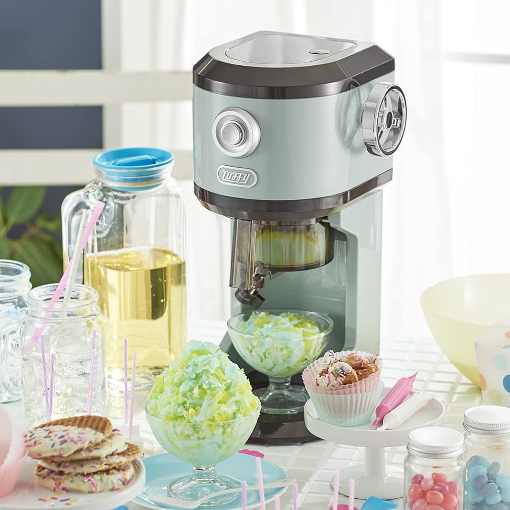[Toffy] Electric Fluffy Shaved Ice Maker K-IS12 (Pale Aqua) [2023 Model] Authentic Shaved Ice, Frozen Fruit, Half Ice, Mixed Ice, Juice, Milk Ice, Fluffy, Smooth, Crisp, Ice Cup Included K-IS12