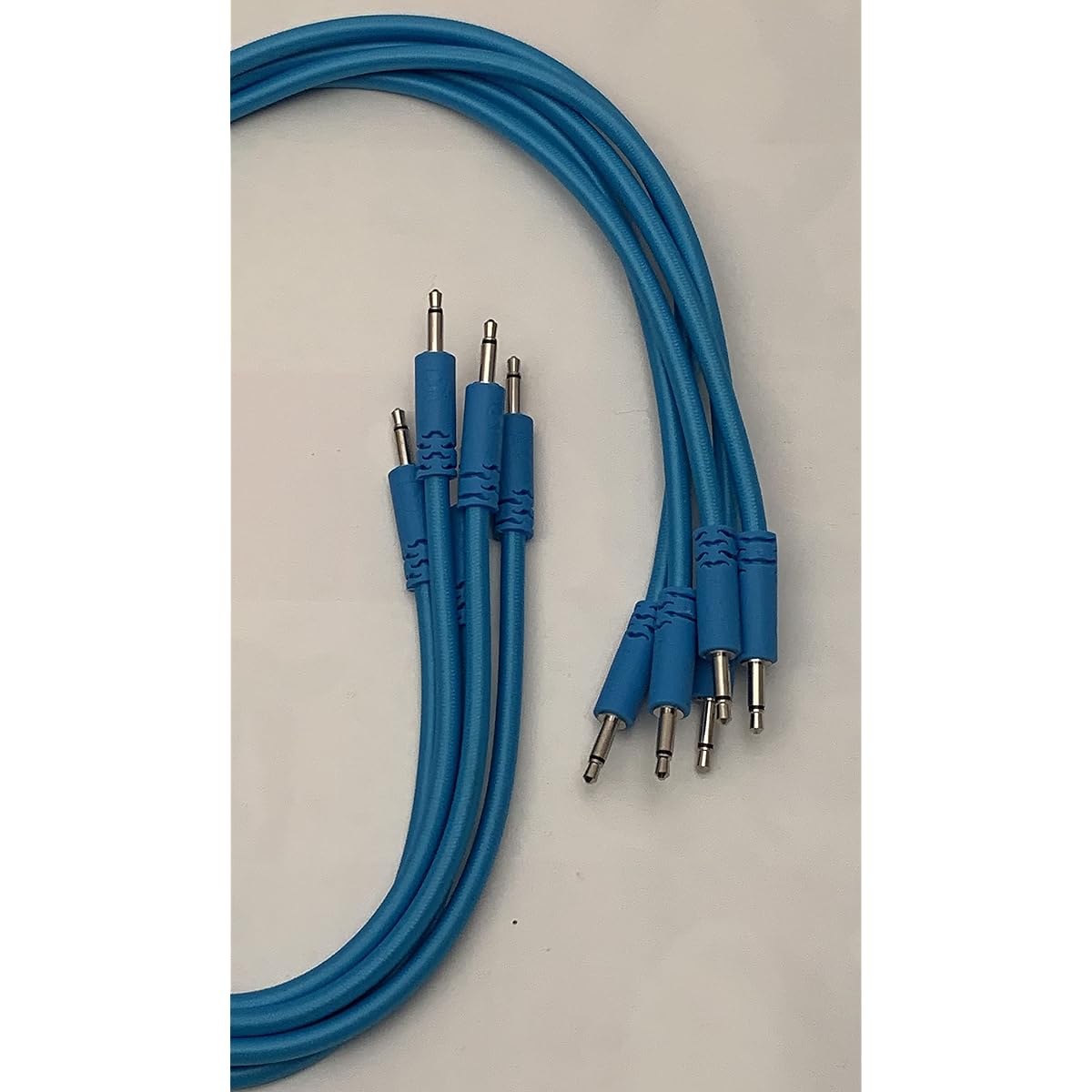 Luigis Modular Supply Bucatini Braided Patch Cable - 5 Blue Cables 24 (60cm)