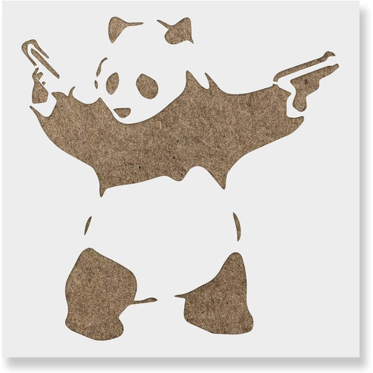 Panda with a gun Banksy stencil - funny stencils Banksy Panda Stencil Stencil Banksy Stencil