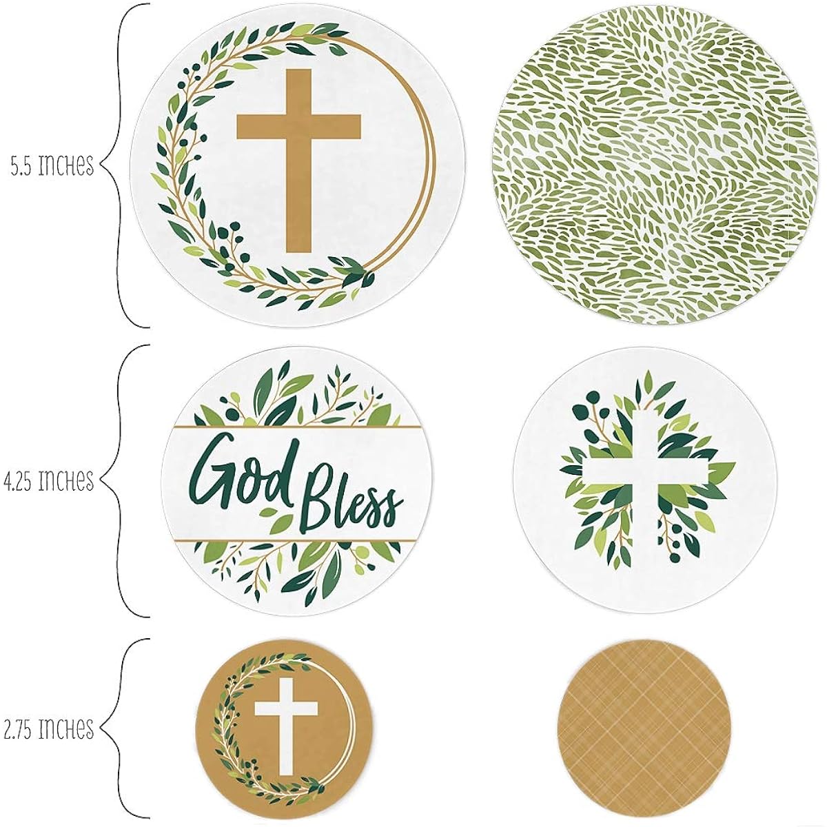 Big Dot of Happiness Elegant Cross Religious Party Giant Circle Confetti Party Decorations Large Confetti 27 Pieces
