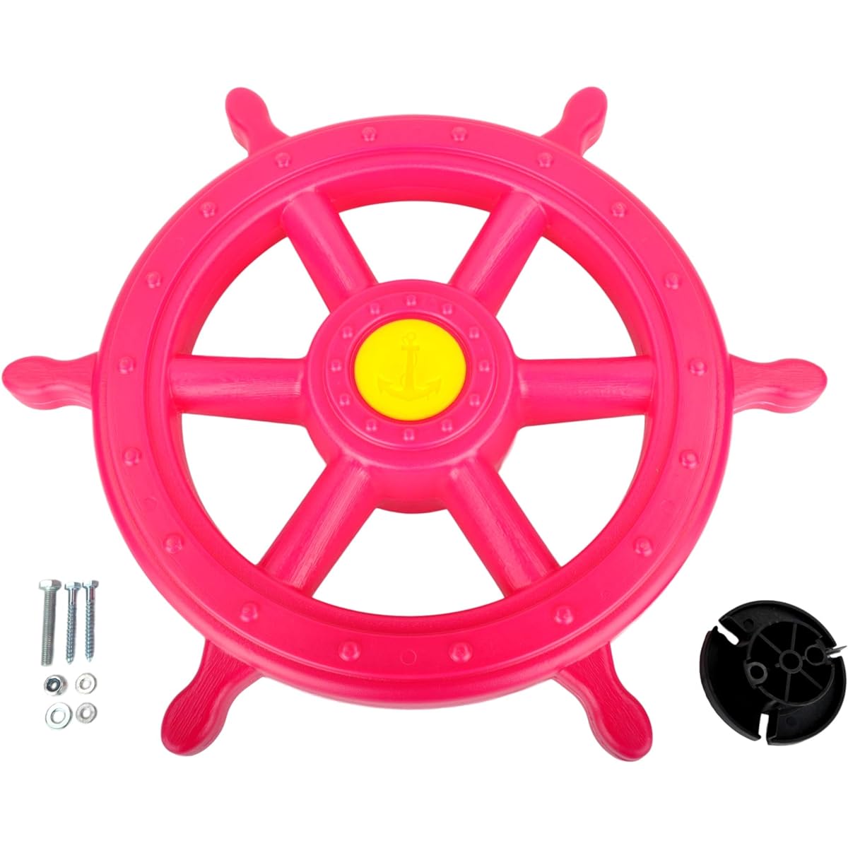 Swing Set Stuff Ship Wheel (pink) & SS logo sticker