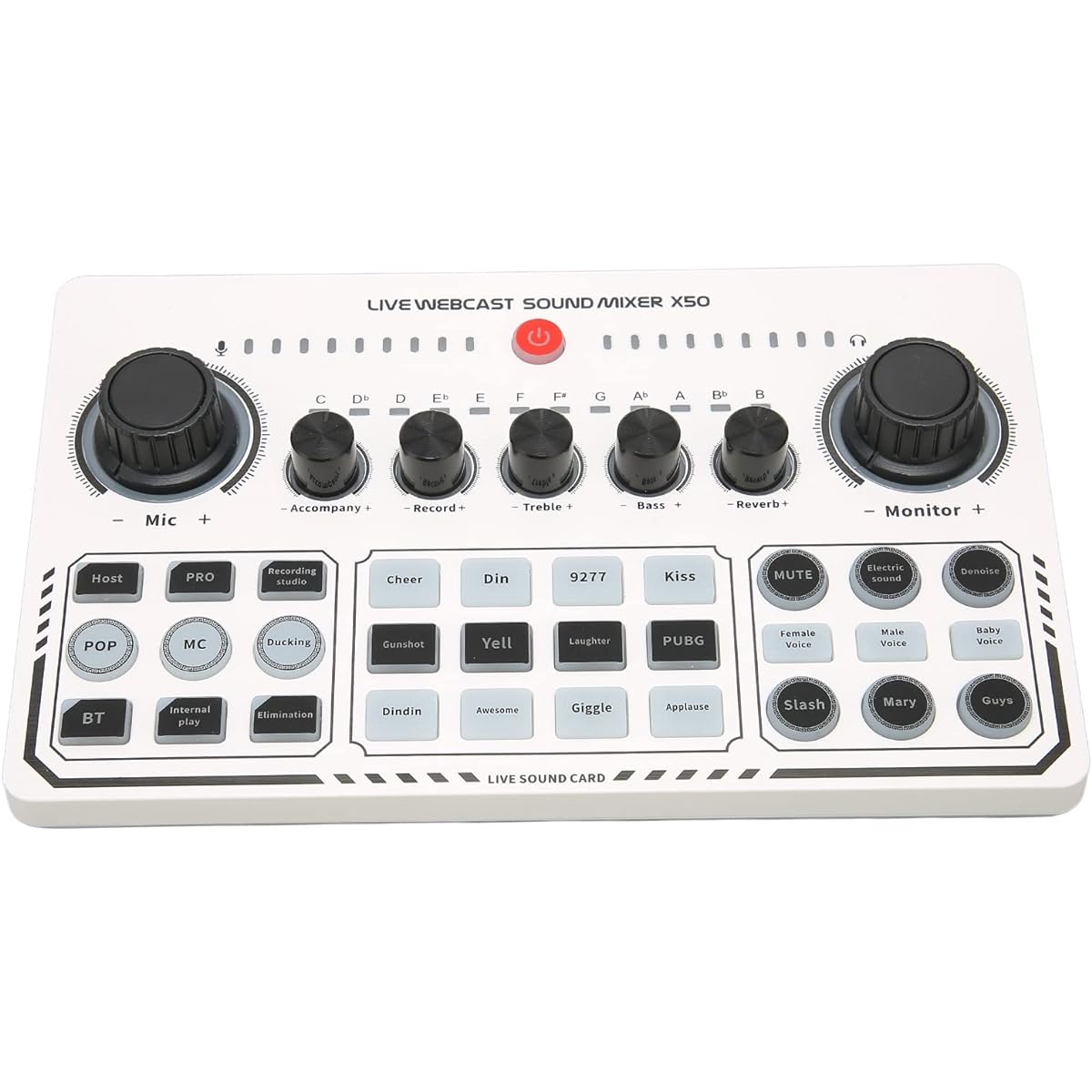 Professional Audio Mixer Podcast Equipment Bundle USB External Sound Card with 12 Warm-up Sound Effects Live Sound Card Audio Interface for Live Streaming Podcast Recording