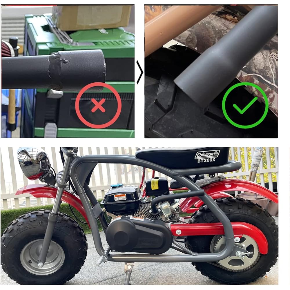 Upgrade Exhaust Pipe with Female Thread Predator 212cc 196cc Go Kart Mini Bike Coleman Powersports CT200U CT200U-EX BT200X Black
