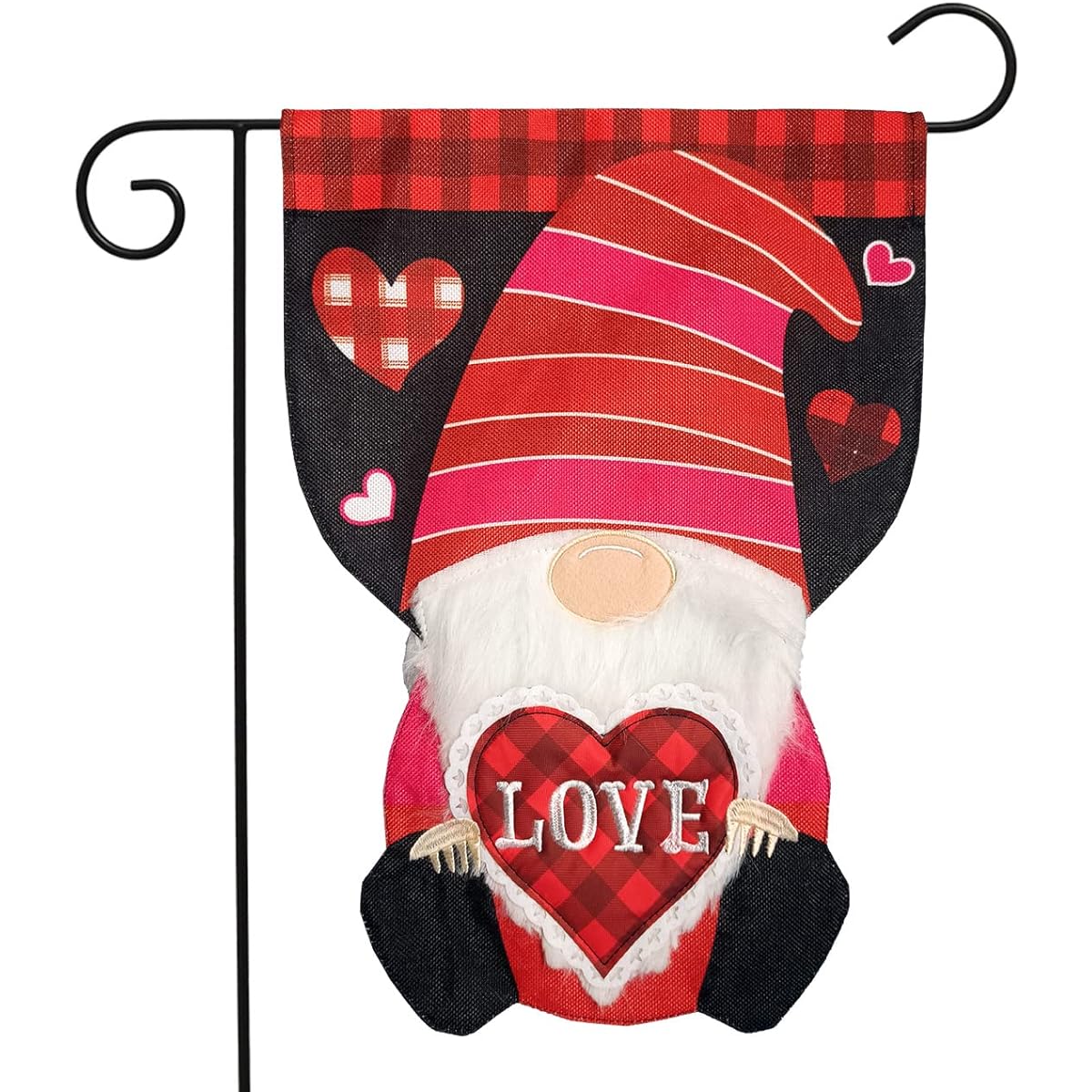 Briarwood Lane Patterned Valentine's Day Burlap Garden Flag, Hearts, 12.5" x 18"