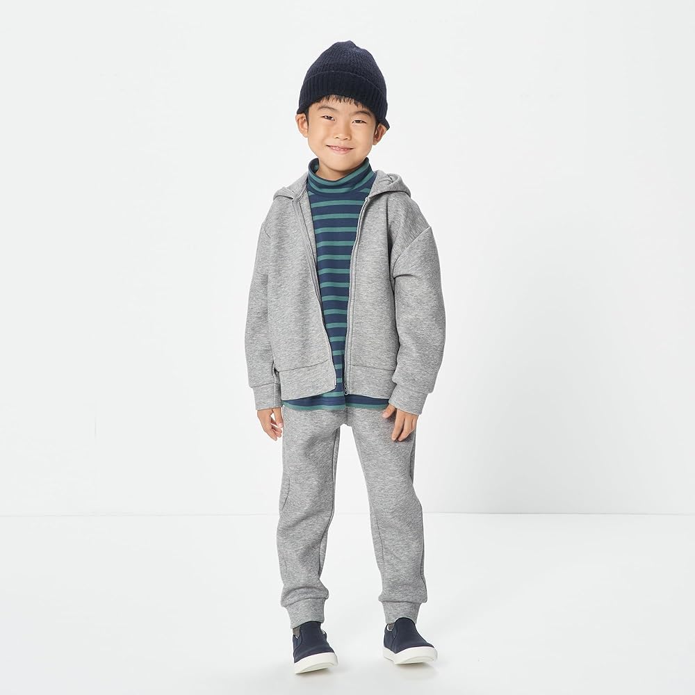 MUJI Parka Double Knit Sweatshirt Full Zip Parka (Kids) Unisex Children