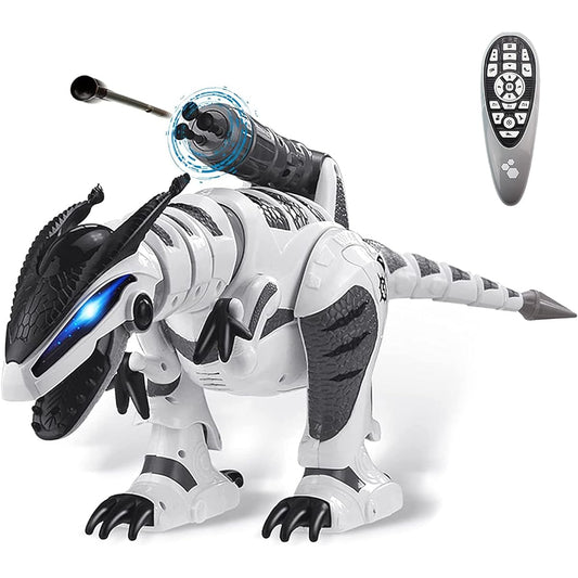 Dollox RC Interactive Dinosaur Robot Programmable T-rex Toy Fight Mode Walking Singing Dancing Shooting Gift for 3-10 Year Olds