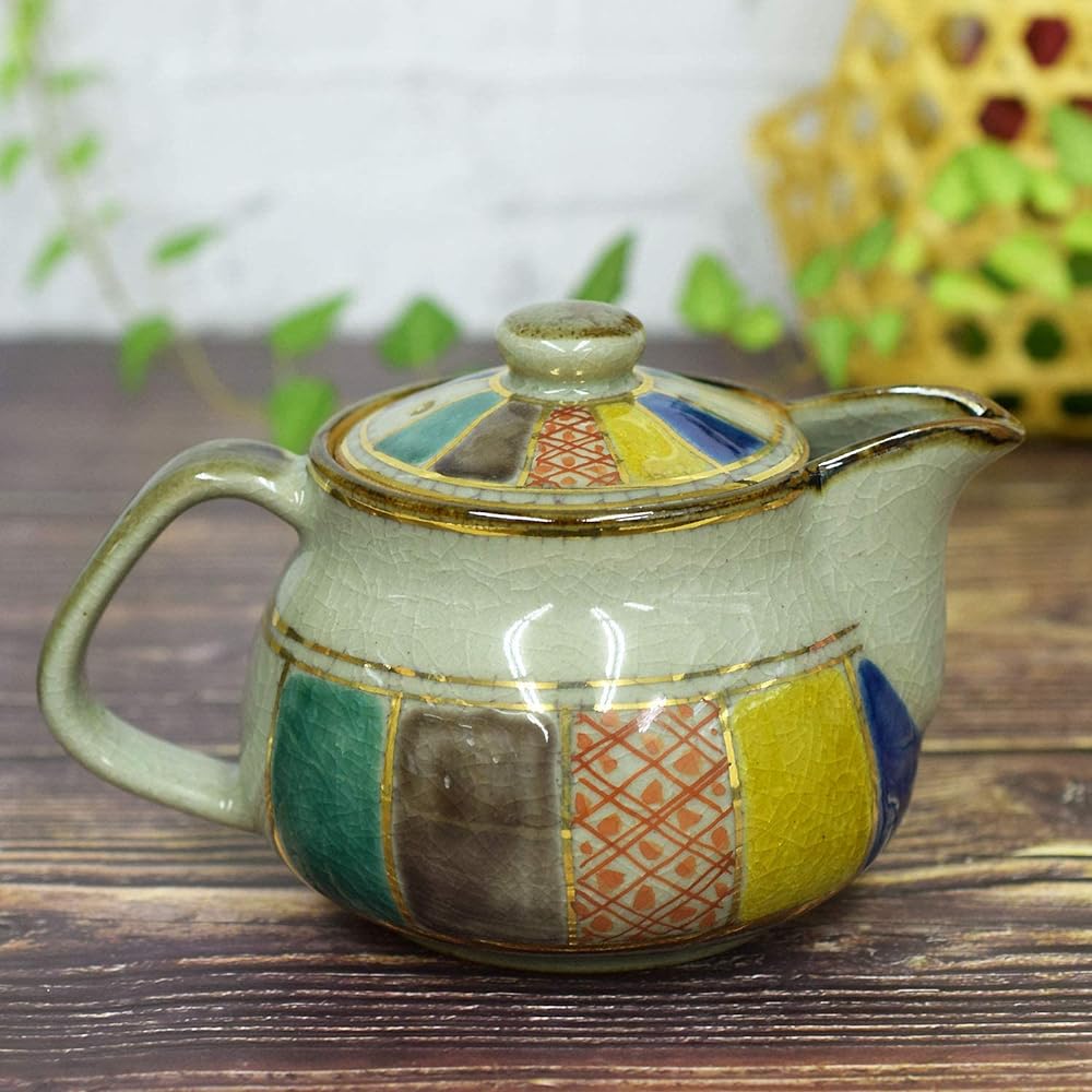 Teapot Stylish Tableware Kutani Ware Pot Paper Balloon Pottery Brand Japanese Tableware Made in Japan Comes with Tea Strainer Net