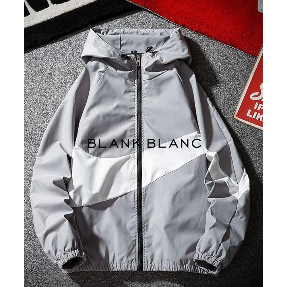 [BLANK BLANC] Jacket Zip Up Men's Color Switching Hooded Outdoor M-XL B07
