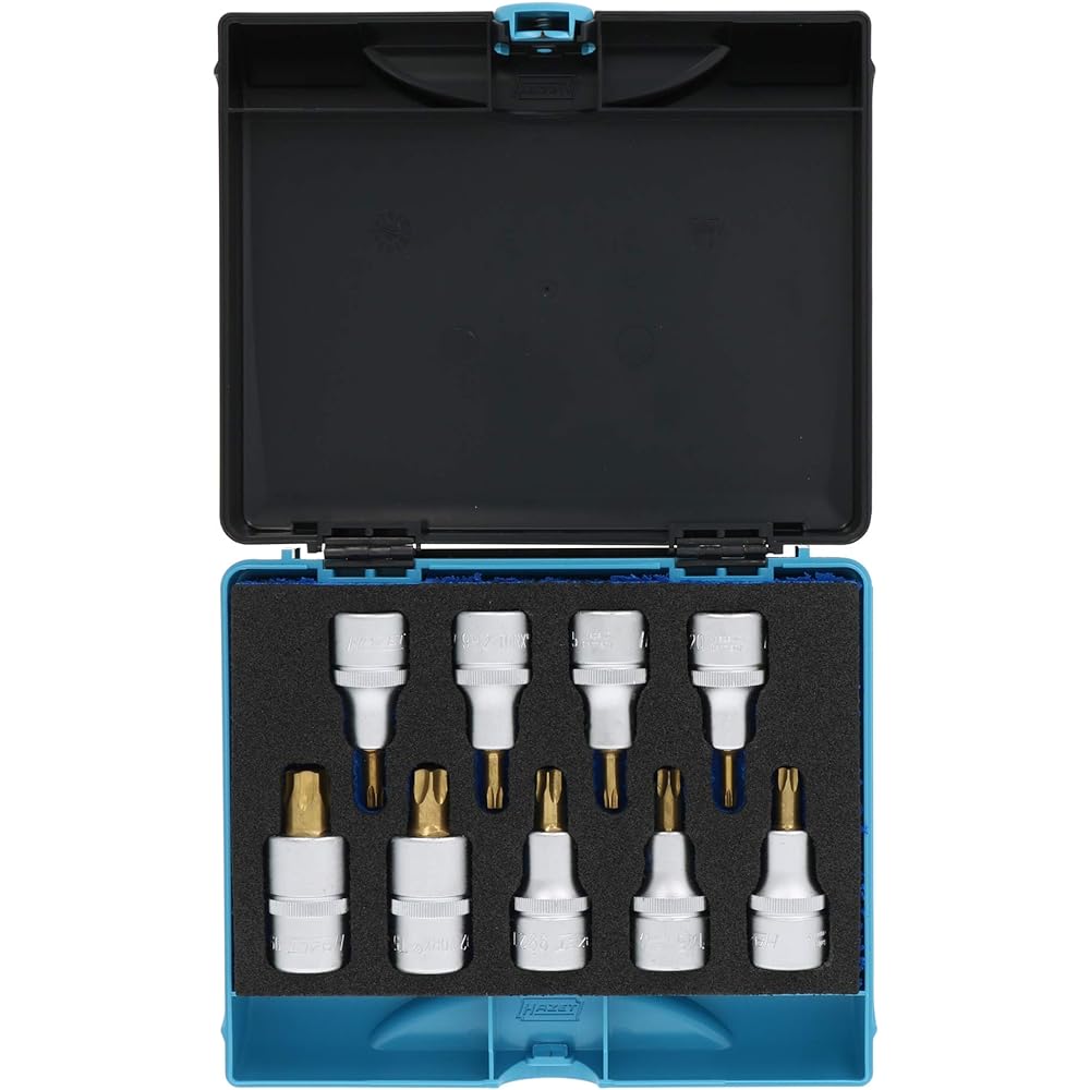 HAZET Torx Driver Insert Socket Set of 9 Blue 185 x 153 x 52 mm [Regular Japanese Import Product] 992/9