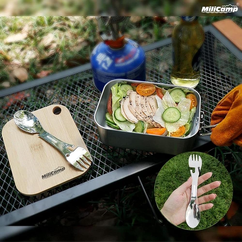 MiliCamp MR-250 Pro Mestin Set, Camping, Cooking, Deburred, Glossy Appearance, Outdoor, Home Cooking, Disaster Prevention Measures, Drawing Process, Scale Included