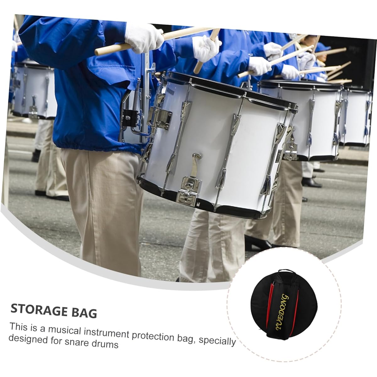 FAVOMOTO 1 Piece 14 Inch Snare Drum Bag 5a Drumstick Suitcase Accessories Backpack Organizer Backpack Gig Bag Storage Bag for Snare Drum Supple Drum Bag Cotton Instrument Protection Bag Bohemian