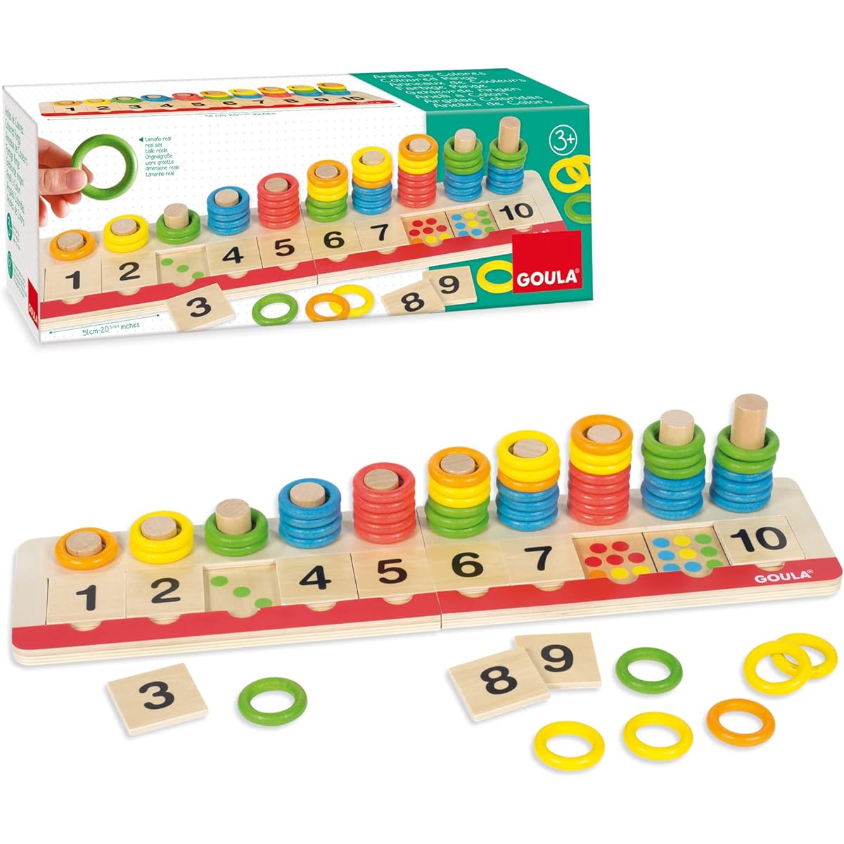 GOULA goula Colour Rings Colour Rings Ages 3 and up 67 pieces Educational Number Learning
