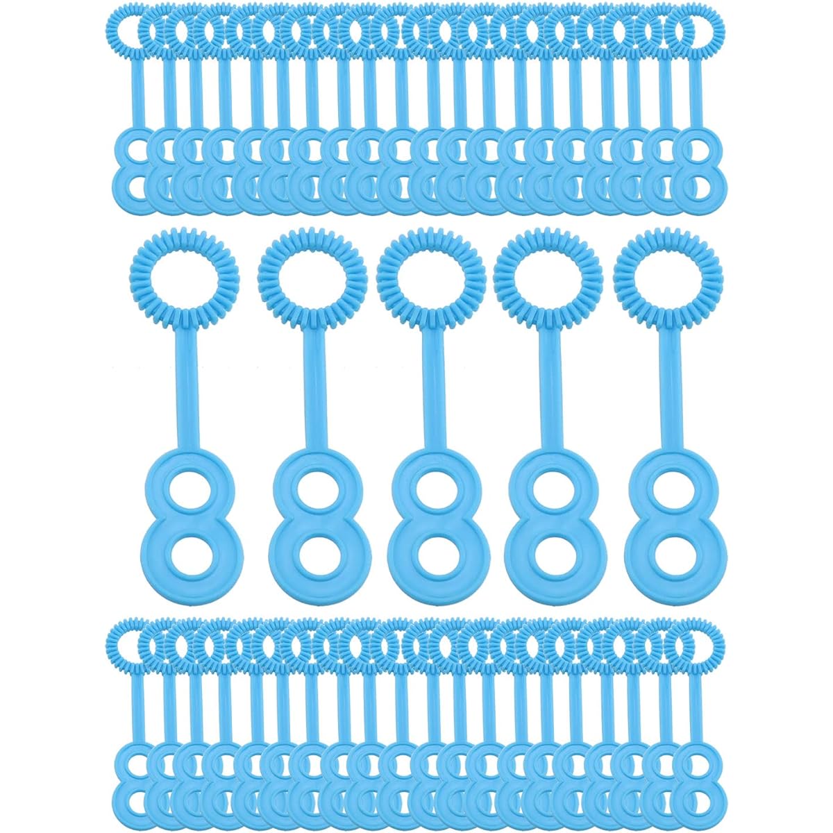 E-outstanding 50pcs Plastic Porous Bubble Sticks Bubble Wands for Outdoor Bubble Making Interactive Toys Soap Bubbles, Blue