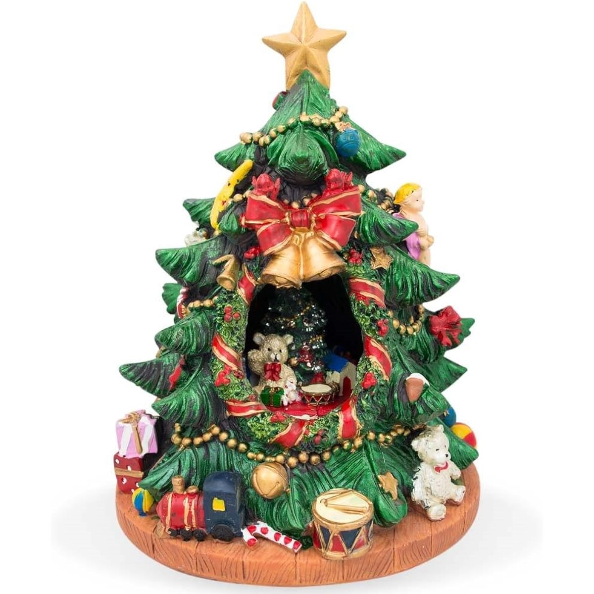 BestPysanky Spinning Musical Tabletop Christmas Tree Figurine