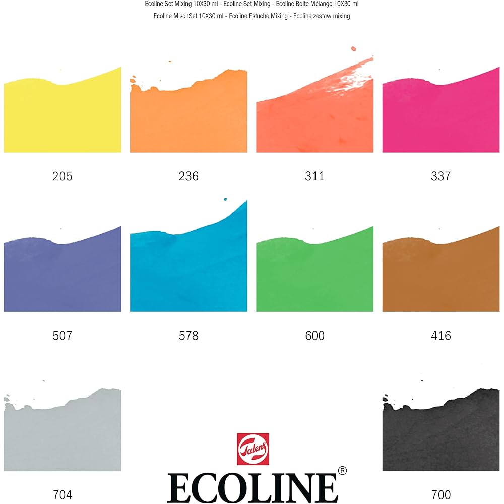 Talens Japan Talens Ecoline Color Ink 10 Color Set T1125-9902 30ml